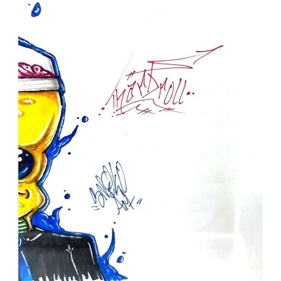 Alien Art Work Weird Creations Original Marker Drawing Signed Matted Framed - Picture 4 of 12